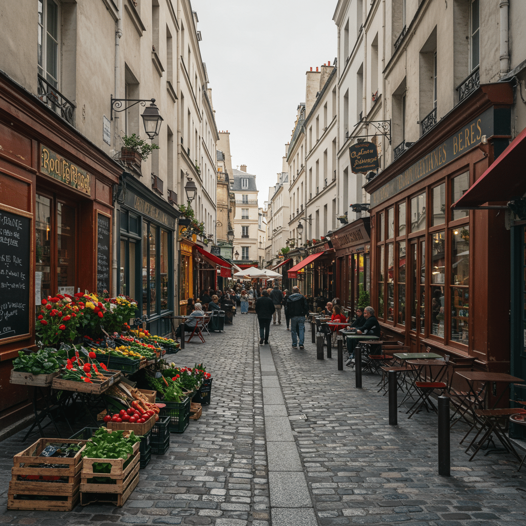 Rue mouffetard, le march&eacute; du dimanche matin comme le vivent les habitants du quartier ?